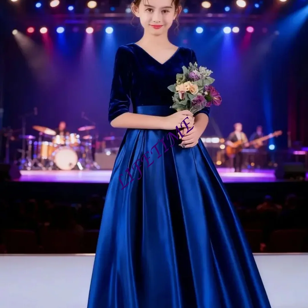 CustomizedElegant Children's Concert Dress Girl's Dress Piano Performance Host Dress Banquet Birthday Party Outfit