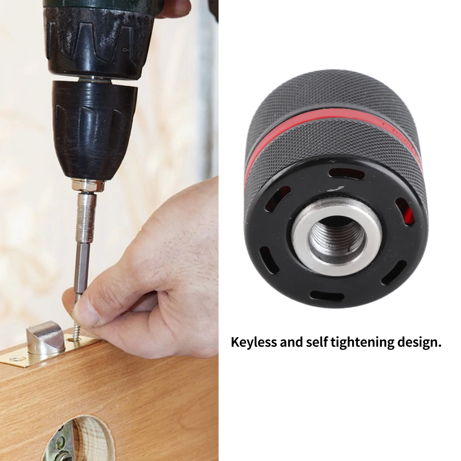 Keyless Drill Chuck Self Locking 1/2‑20UNF 2.0‑13mm Clamping Range Quick Changing Adapter Tool Chuck Accessory