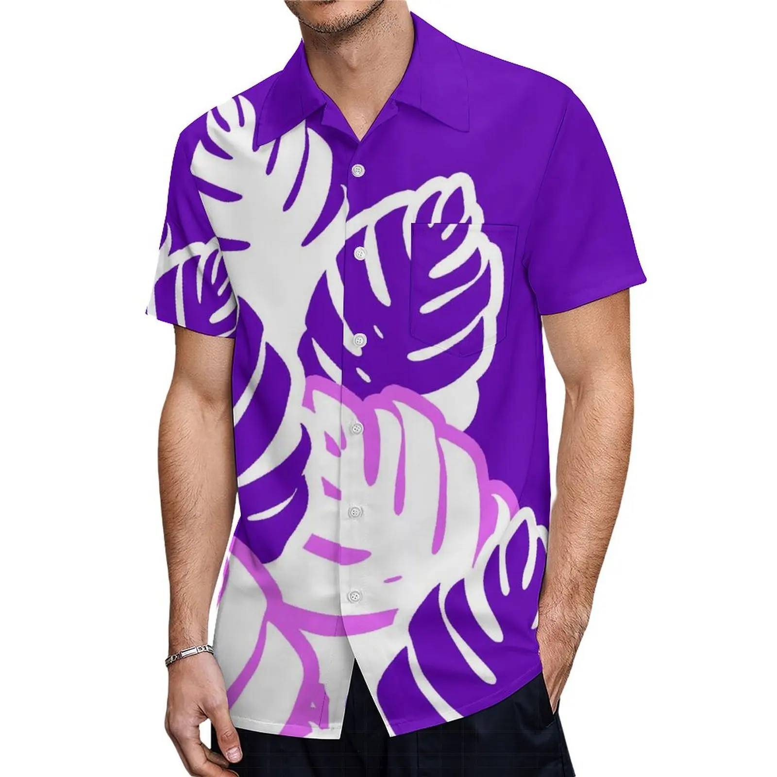 Hot Selling Women\'S Short-Sleeved Dress Polynesian Island Style Couple Suit Samoa Hawaiian Beach Party Aloha Shirt For Men