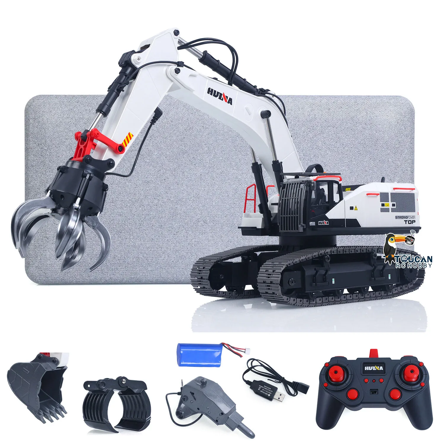 

HUINA 1594 1/14 Metal RC Excavator 2.4G Digger Light Sound Collectible Remote Control Engineering Vehicle Toy Adults