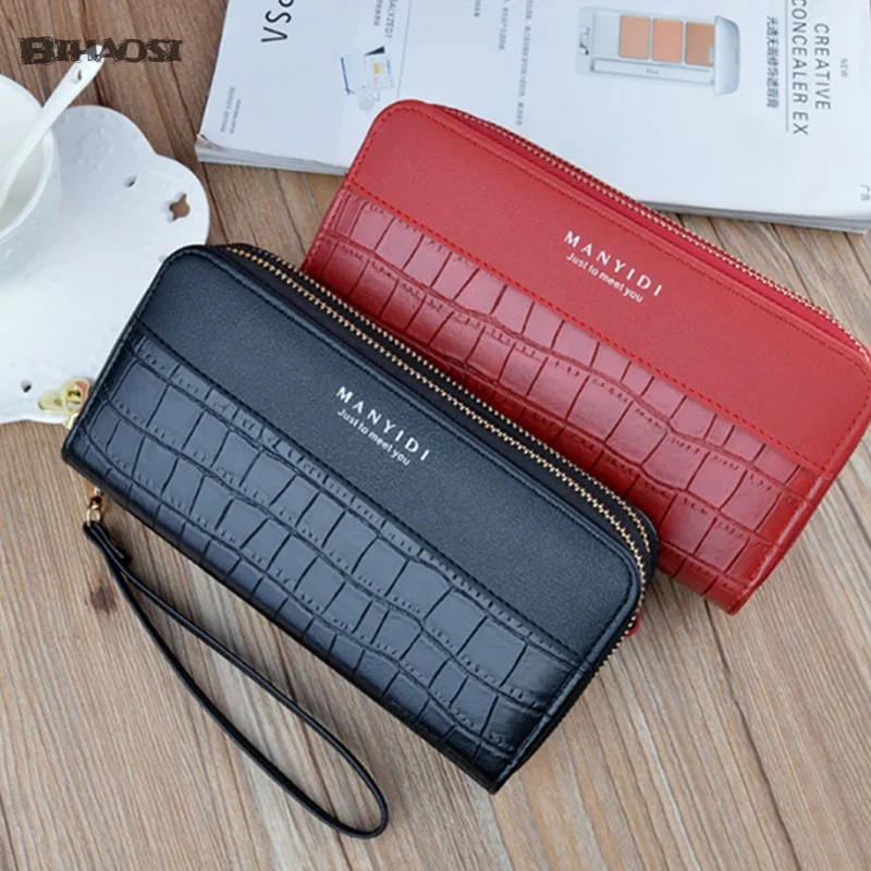 

Women's Long Wallet Clutch Bag Large Capacity Double-layer Wallet Mobile Phone Bag Mobile Phone Bag Double Zipper Money Clip