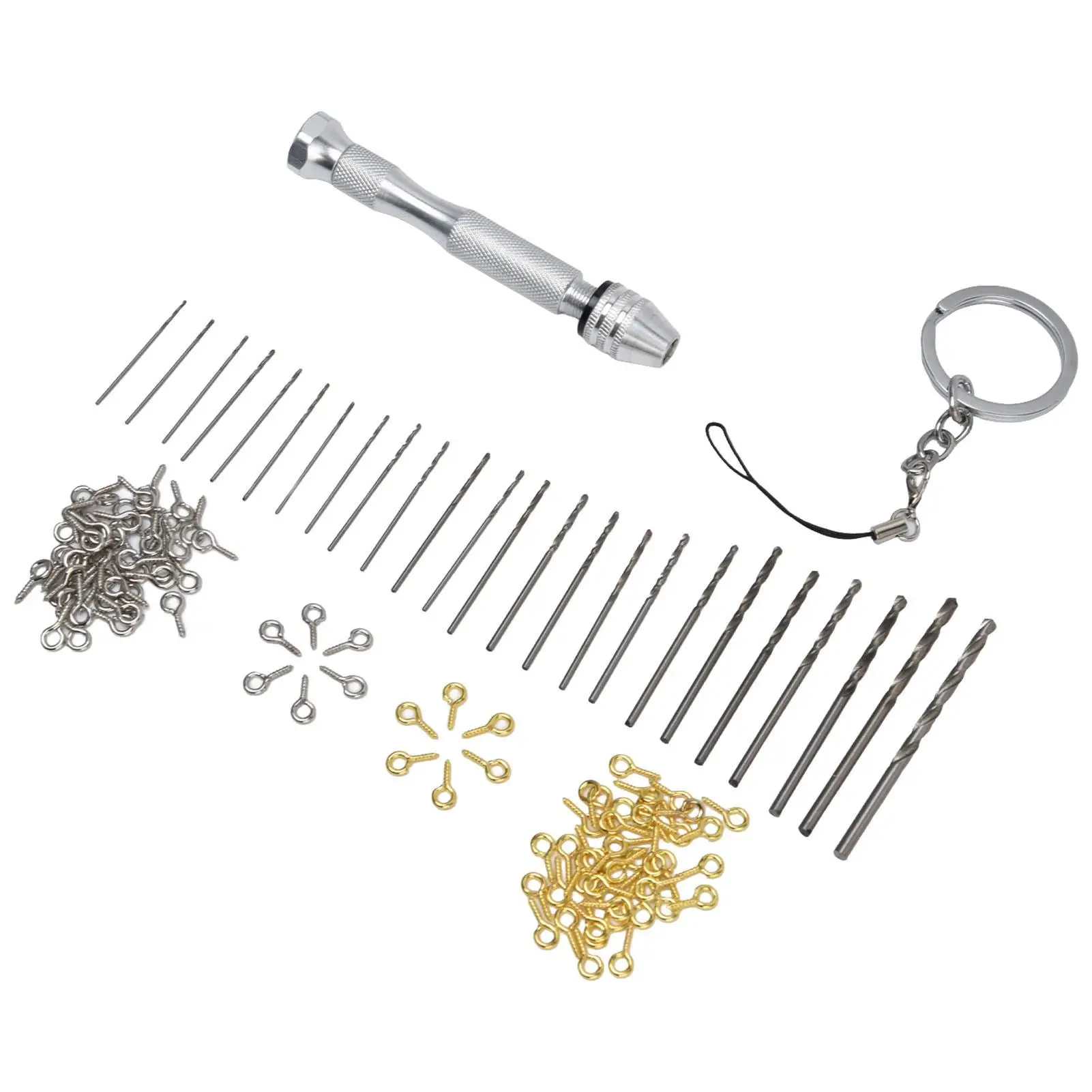 Hand Twist Drill Keychain Aluminium Alloy Mini Tool for assembly Crafting Portable Drilling Device