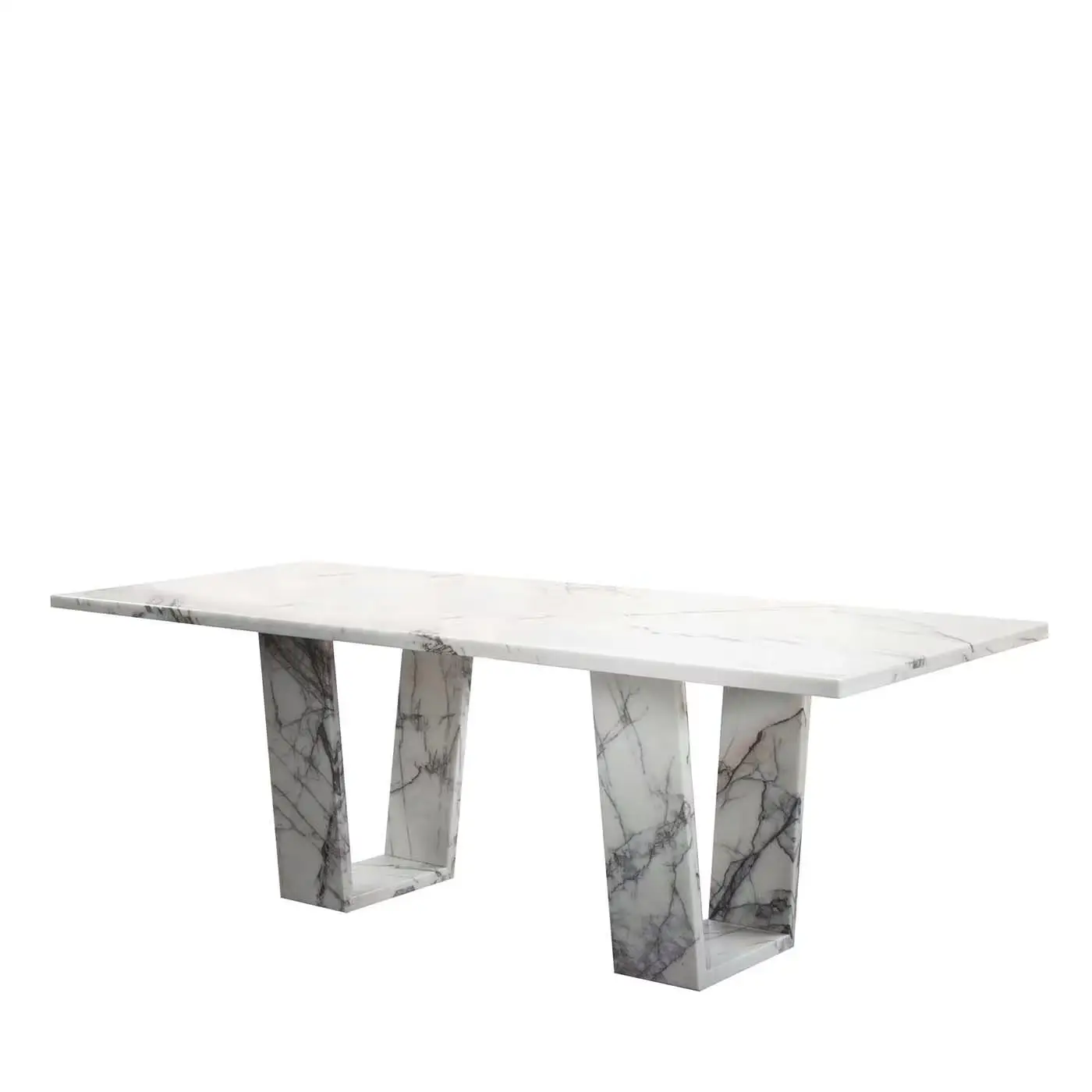 

Hot Sale Modern Design White Marble Rectangular Dining Table for living room