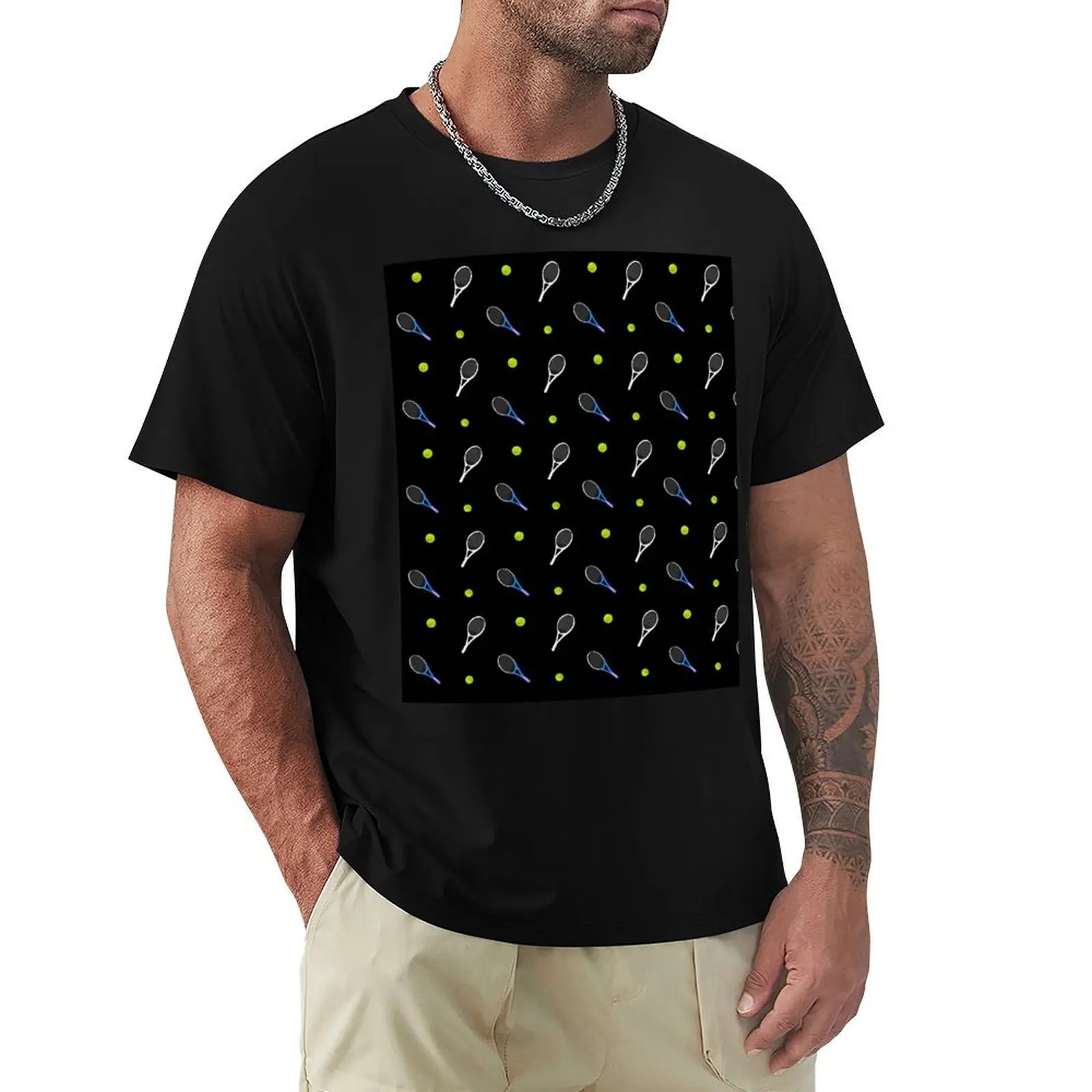 

Tennis Racket and Tennis Ball T-Shirt Basic Lightweight Short Sleeve Tee
