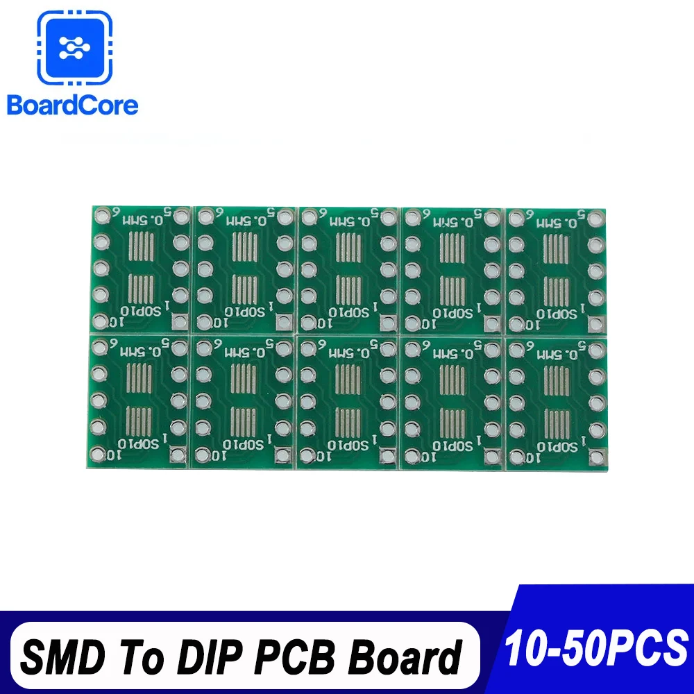 لوحة دارات مطبوعة SOP10 MSOP10 SOP23 إلى DIP10 Pinboard SMD إلى DIP IC مأخذ توصيل محول 0.5 مللي متر/0.95 مللي متر إلى 2.54 مللي متر DIP Pin لوحة دارات مطبوعة تحويل #1