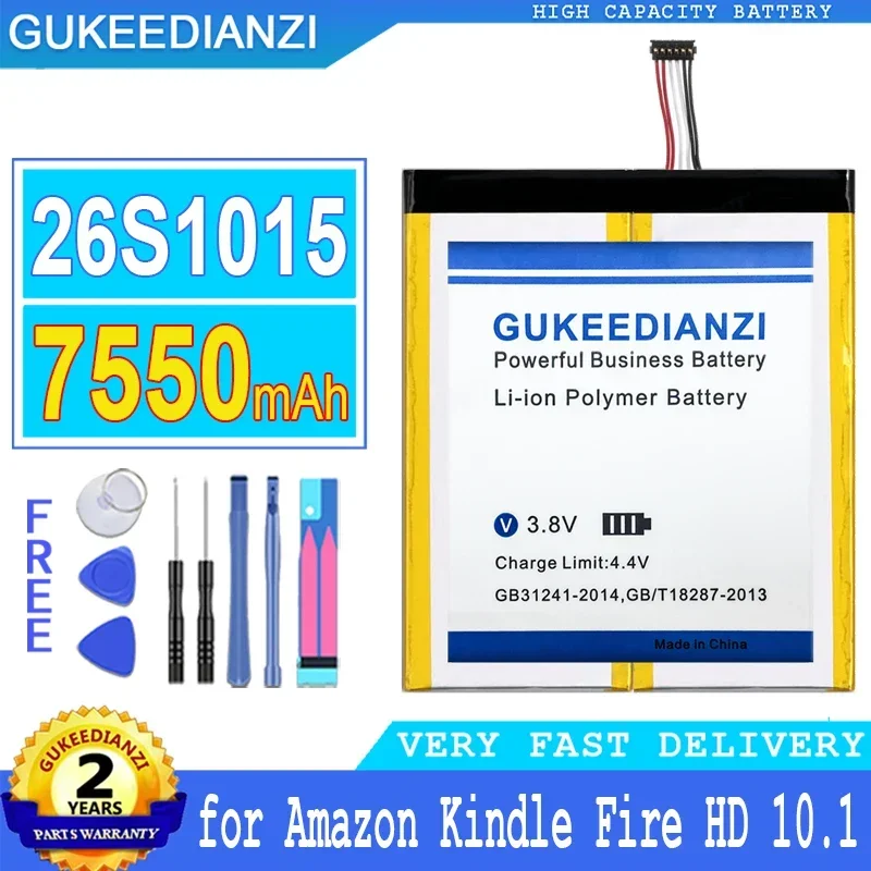 

GUKEEDIANZI Replacement Battery, 26S1015 for Amazon Kindle Fire HD 10.1 7th, SL056ZE Batteries and Tool, 7550mAh