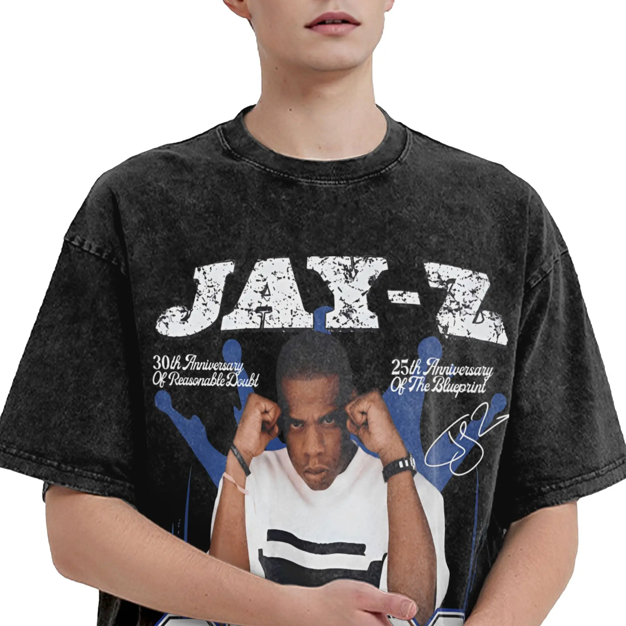 Jay Z 30th Reasonable Doubt 25th Blueprint JAŸ-Z 30 Tour  Apparel Washed T Shirt Men Women Streetwear Hip Hop T-Shirts