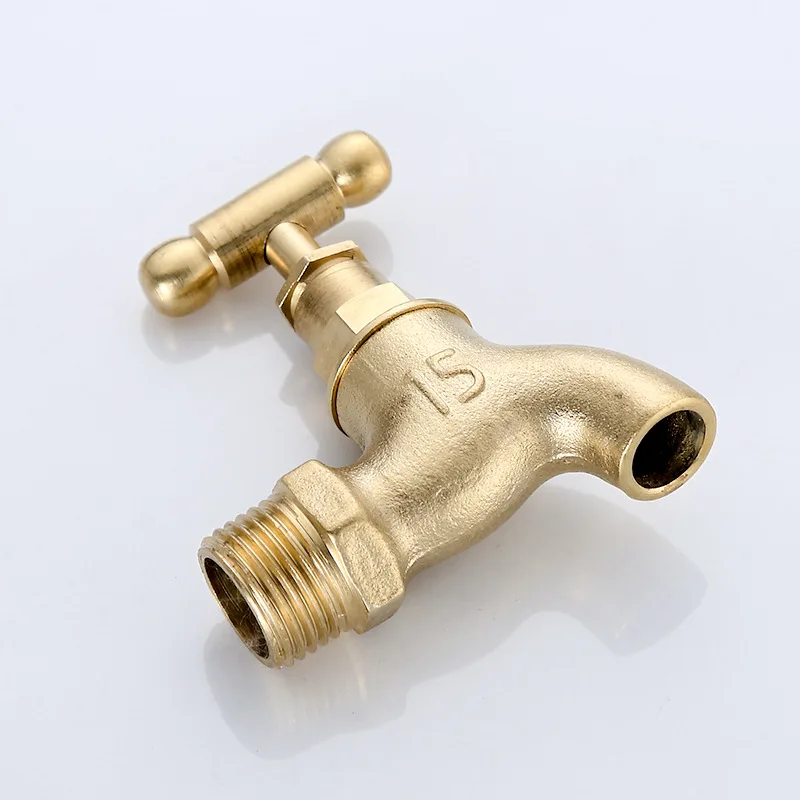 1PC Brass Bibcock Basin Faucet Tap 1/2\' and 3/4\' Outdoor Mop Pool Single Cold Tap