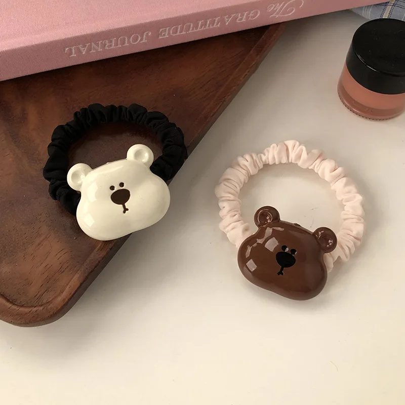 

2025Cute Brown Bear Hair Ties Simple Fresh Girls Hair Accessories Ponytail Elastic Bands Sweet Wholesale Hair Factory Price