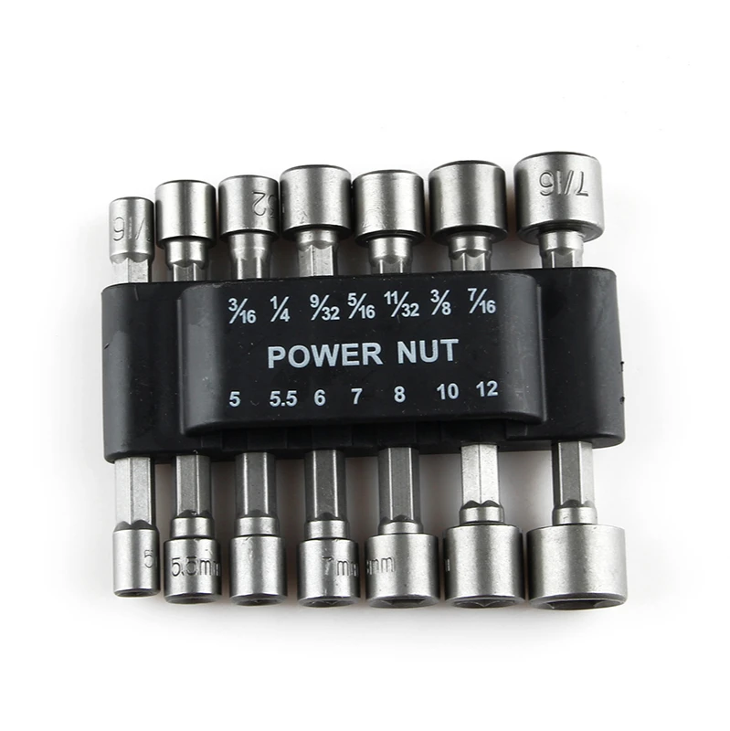 9/14 Buah/Set Set Kunci Pas Lengan Soket Hex Magnetik Mata Bor Driver Mur Segi Enam untuk Alat Pegangan Obeng Listrik