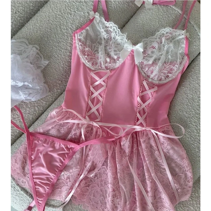 Fairy Delicate Bra Kit Cosplay Uniform Underwire Brassiere Push Up Bra Brief Sets Erotic Sexy Costumes Nightgowns Exotic Sets