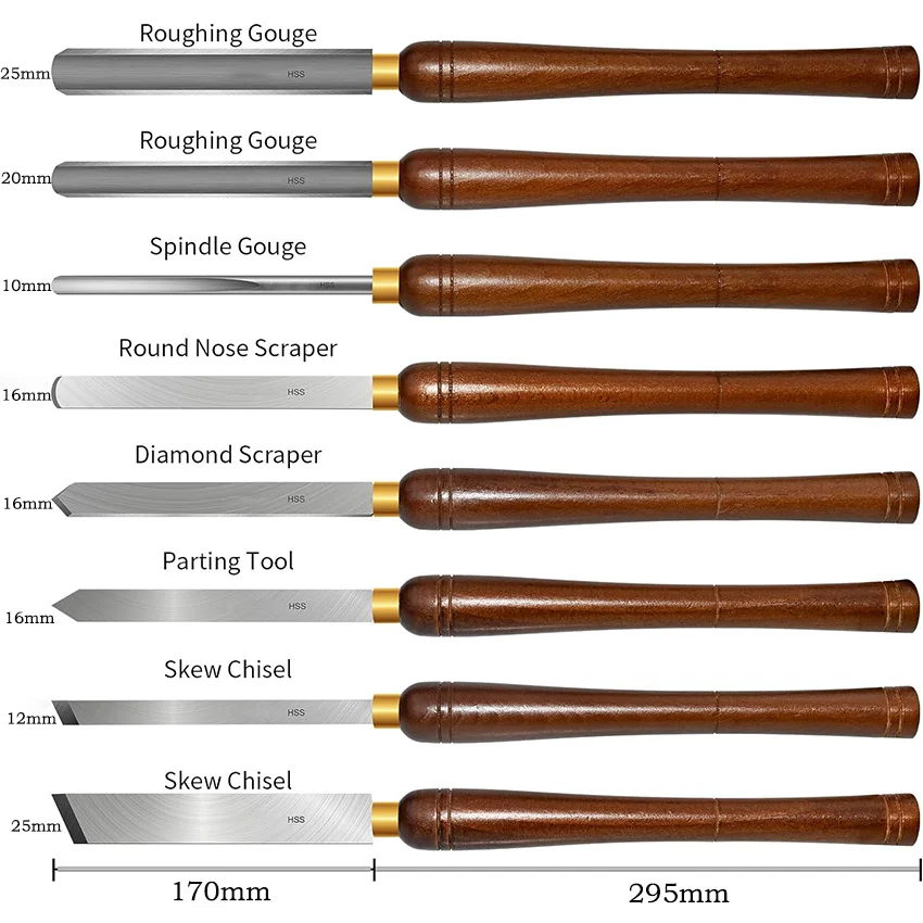 8pcs HSS Woodturning Chisel Se - огляд і ціна Skew Chisel Wood