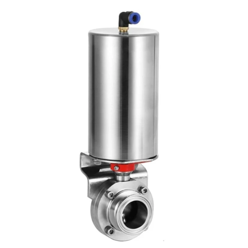 Pneumatic Tri-Clamp Butterfly Valve, Manual Handle Lever Operated Quick Connect Clamp End Valve for Tank
