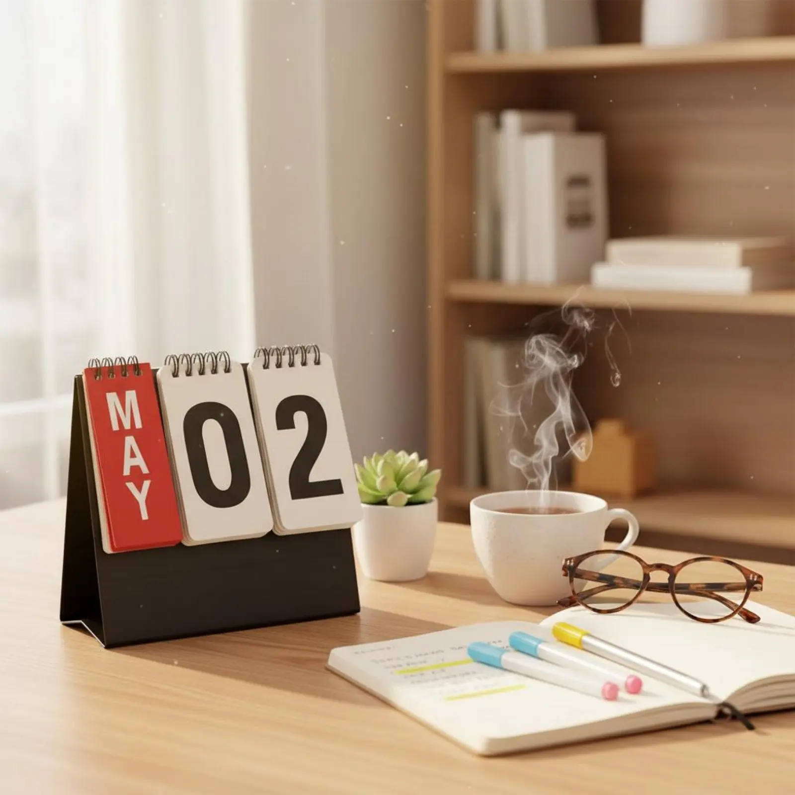 Dateless Desk Calendar Reusable Perpetual Desk Calendar Desktop Date Display Compact Space-Saving view 3