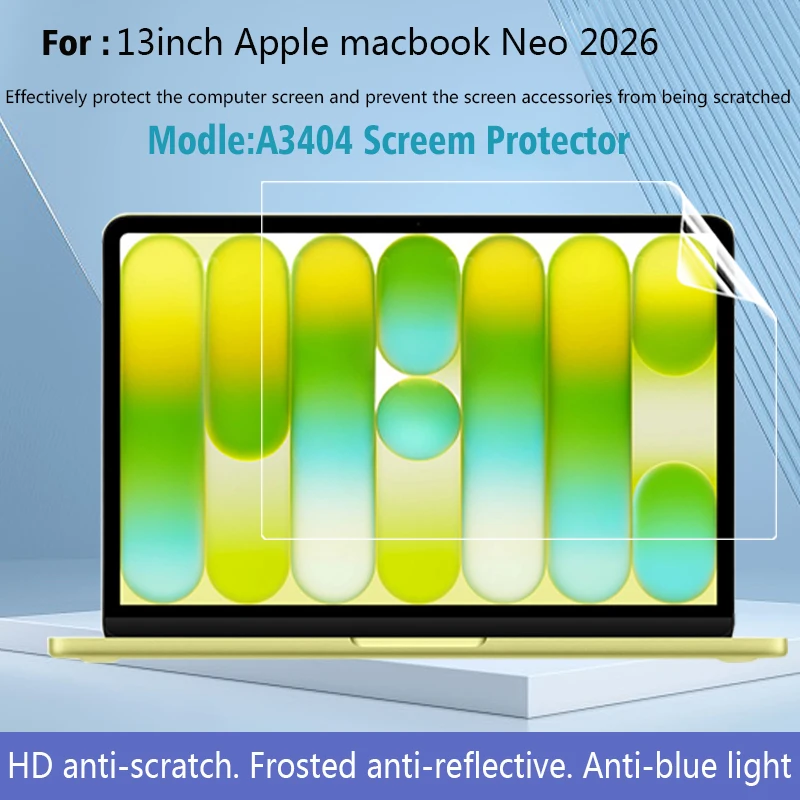 Screen Protector for Macbook Neo 13 Inch 2026 A3404 Anti-blue Light Anti-Glare Matte PET Protective Film Eye Protection Guard