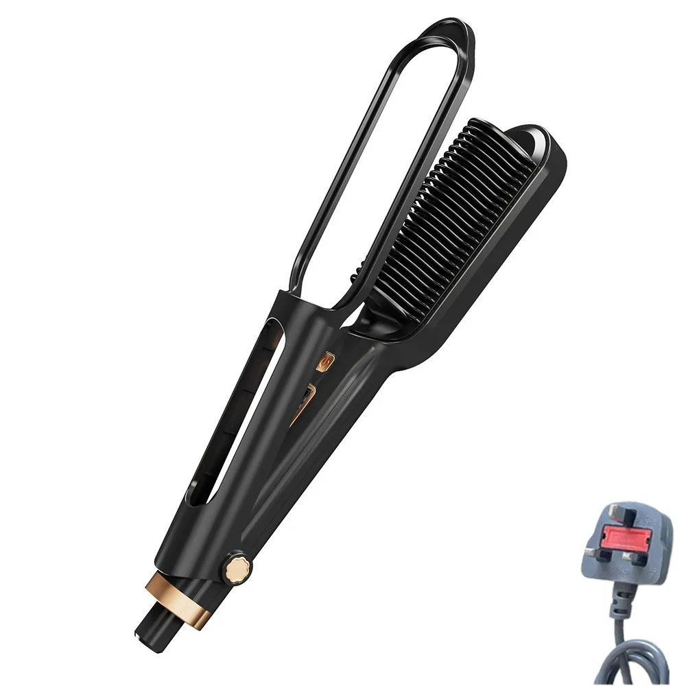 

Anti Scald Electric Hair Straightening Comb 2 in 1 Fast Heating Negative Ion Straighten Brush Smooth Comb Teeth