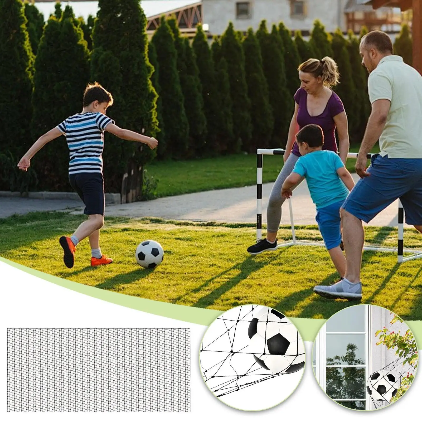

3x6.4m/3x8.8mSoccer Backstop Net Ball Sports Practice Netting Barrier Knotted PE Net For Basketball Volleyball Training Backyard
