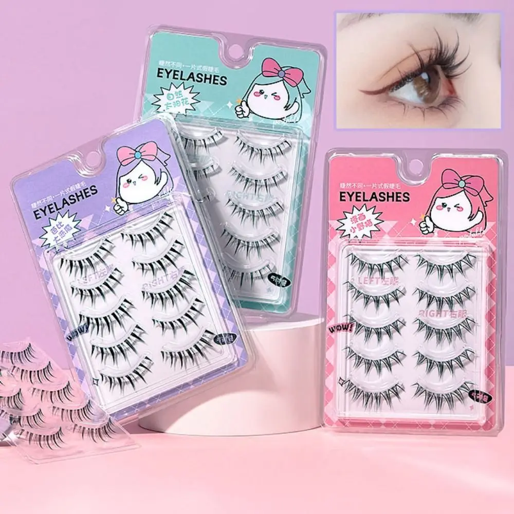 5 Paar Zoete Piekerige Volledige Strip Wimpers Fishtail Diy Wimpers Extension Make Curling Comic Stijl Enten Wimpers Party