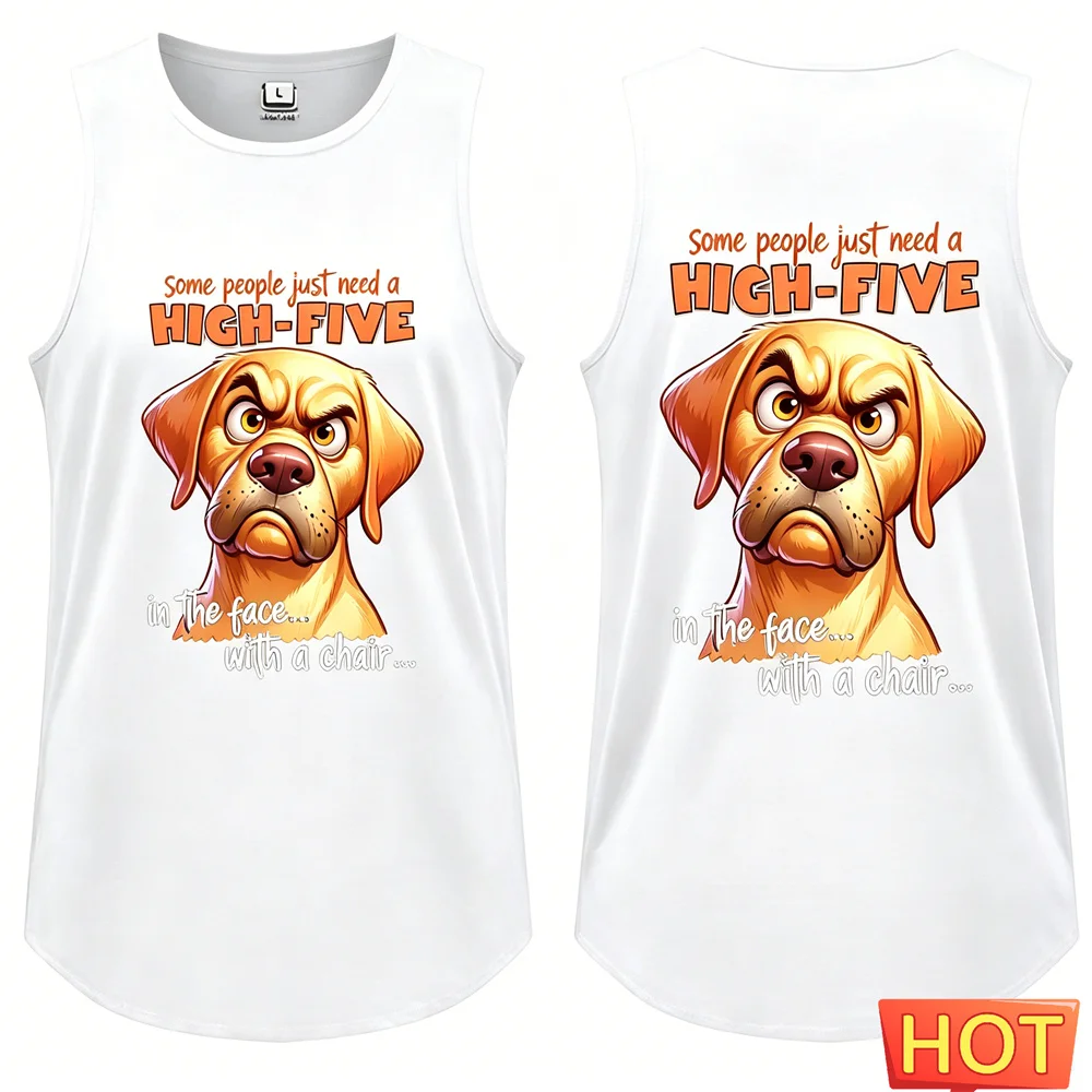 Summer Men's sleeveless T-shirt Graphic Dog men's t-shirts and tank top Casual men's sport vest funny tank top y2k Men clothing