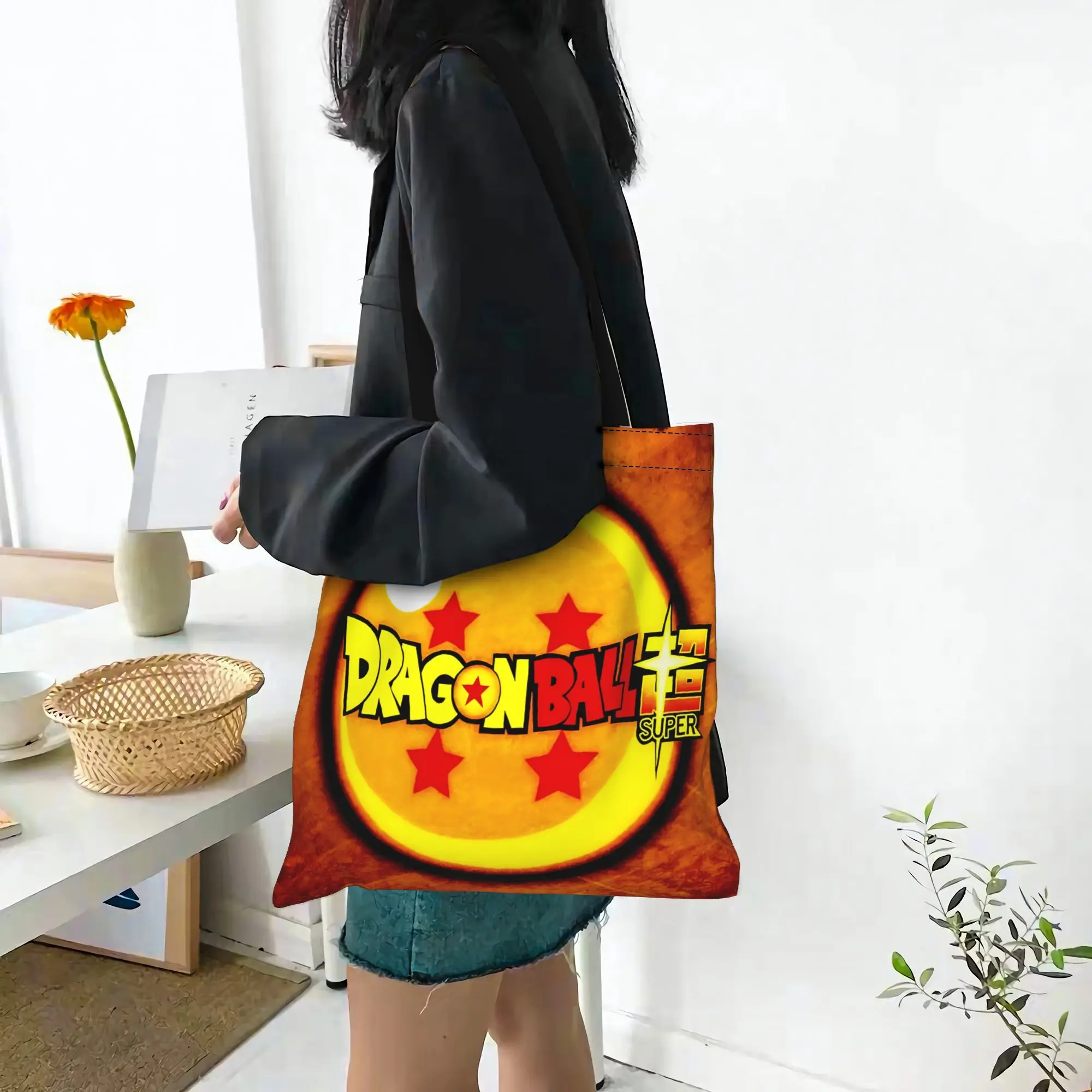 Customized Dragon Ball Z Women's Bag Campus Handbag Large Capacity  Canvas Tote Bag Foldable Chic Pattern