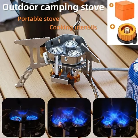휴대용 캠핑 가스 스토브 3구 가스 버너 경량 여행용 스토브 하이킹 트레킹 피크닉 야외 요리 장비