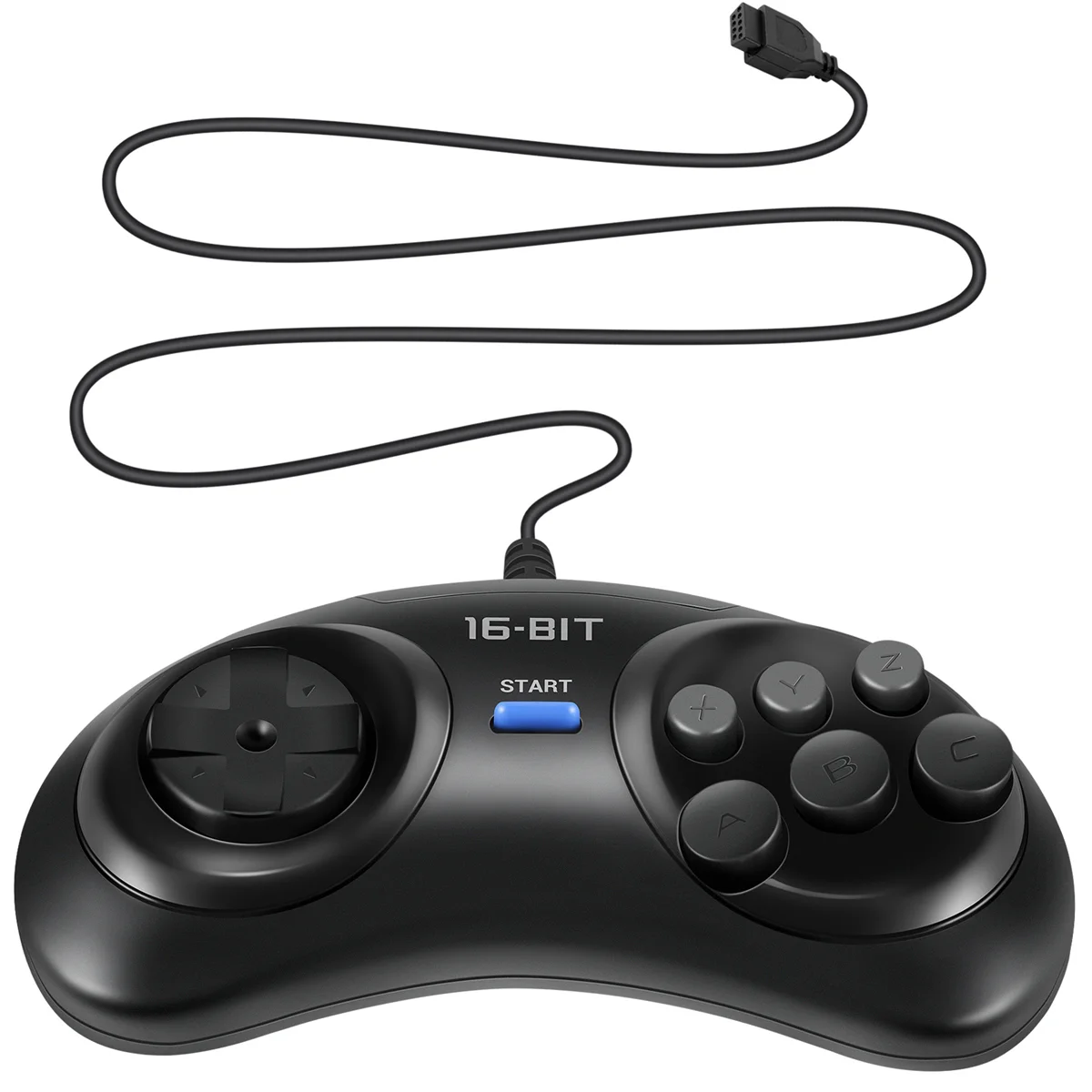 

2 Pcs Game Controller for SEGA Genesis for 16 Bit Handle Controller 6 Button Gamepad for SEGA MD Game Accessories Black