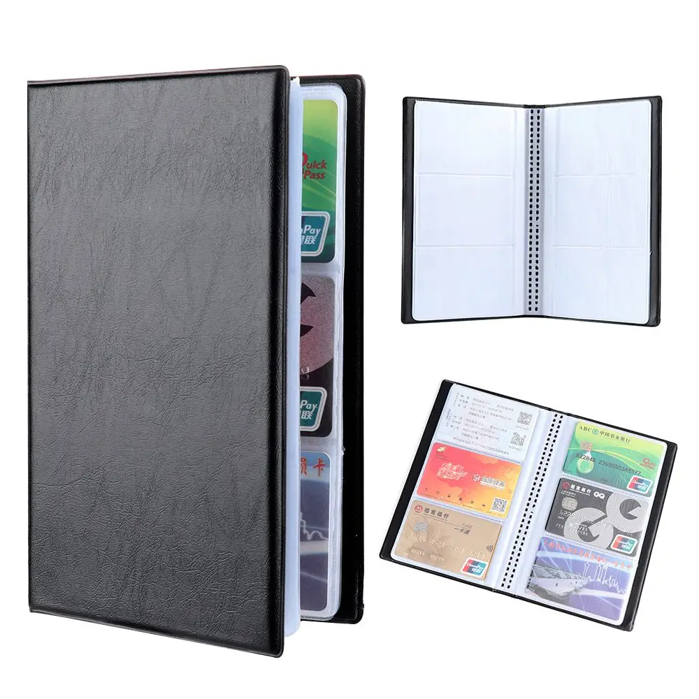 Hot Lederen Kaarten ID Creditcardhouder Papier Ambachtelijke Boek Case Organizer Business Collection Opslag Container 40/120/180/240/300