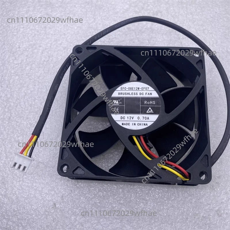 12V 0.70A Server Inverter Switch Cooling Fan 3-Wire EFC-08E12W-EF07 EFC-08E12W-EF06 80*80*25mm