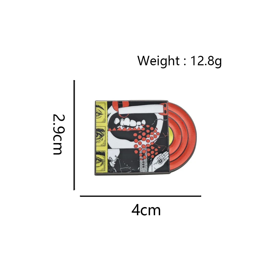 Foo Fighters – Ihre Lieblingsspielzeug-Brosche, Alternative Rock Band, Anstecknadel, Abzeichen in Form einer roten Vinyl-Schallplatte, Musik-Fan-Schmuck, Geschenk. – Detail 3