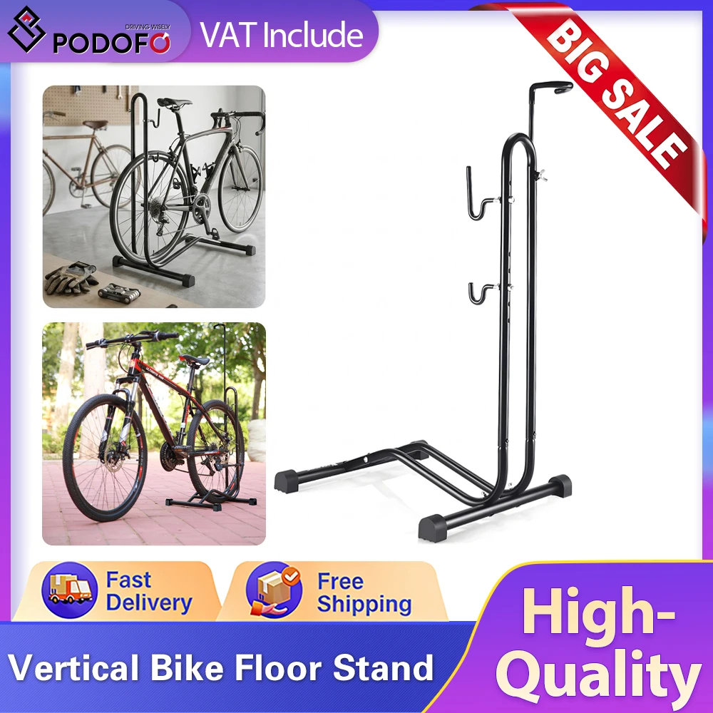 Soporte Vertical para Bicicleta Podofo 3 en 1, Soporte Ajustable para Bicicleta, Soporte de Almacenamiento Interior para Garaje, Soporte de Reparación para Bicicletas de Montaña y Carretera