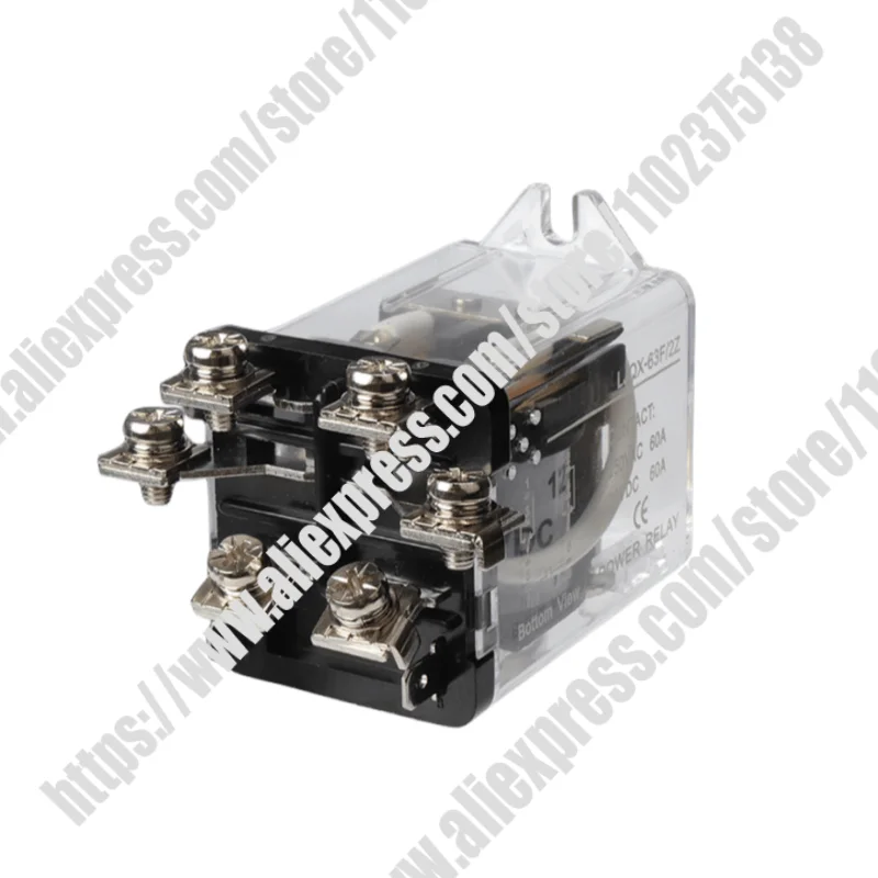 Electromagnetic Relay LJQX-63F/2Z LJQX-63FF/2Z High Power High Current 60A 12VDC 24VDC 220VAC Relay Module Sensor