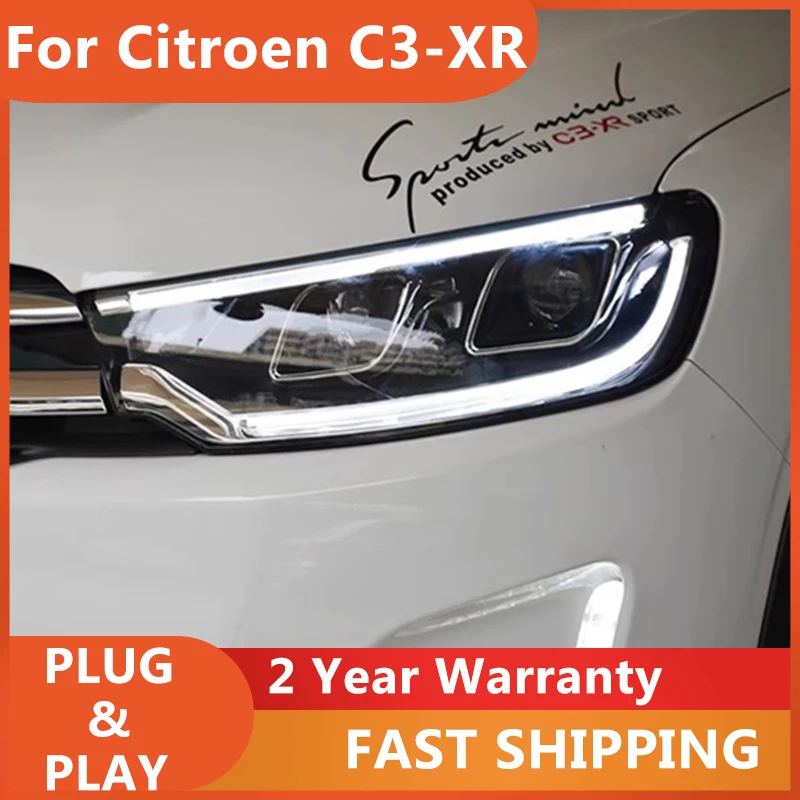 Car Accessories for Citroen C3-XR Headlamp  2015-2017 C3-XR Head Lights DRL Turn Signal High Beam Projector Lens