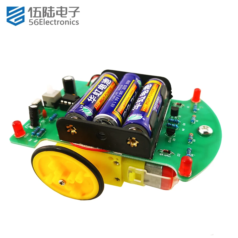 D2-4 Infrared Remote Control Car Kit C51 Single-chip Intelligent Electronic Set Smart Car Project Kits Line Following Robot