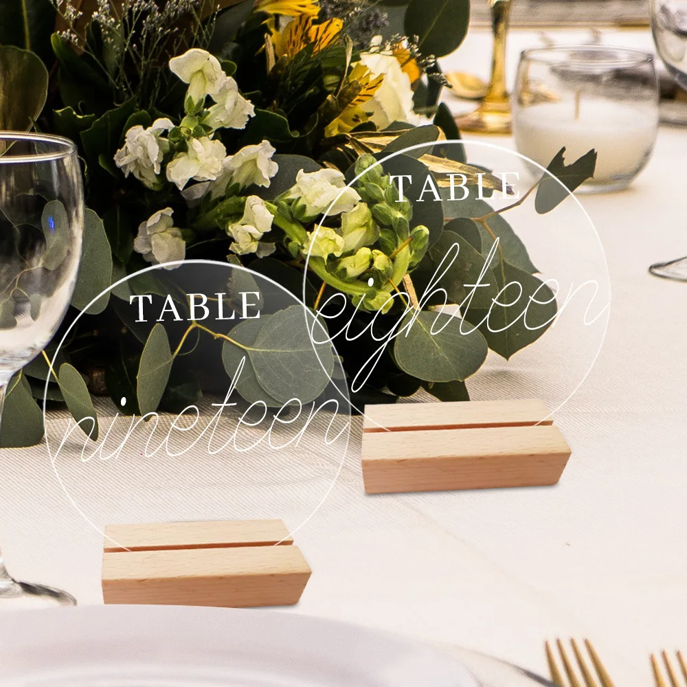 Custom Wedding Table Numbers with Wooden Stand Acrylic Geometric Table Number Signs Wedding Table Decor Place Marker for Wedding
