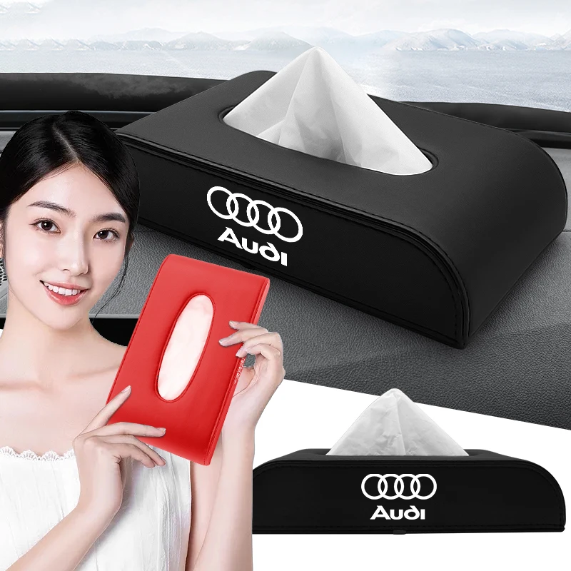 1pcs Car Tissue Box Holder Armrest Box Storage Case For Audi A4L A6L A3 A4 TT Q3 Q5 Q7 A5 A7 S3 S4 S5 S6 S8 RS3 RS4 RS5 RS6