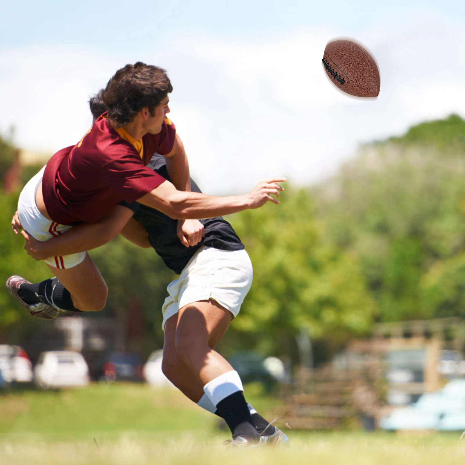 

1pc Rugby Ball Professional Pu Elastic Training Football For Athlete Player Competition Outdoor Sport Accessory