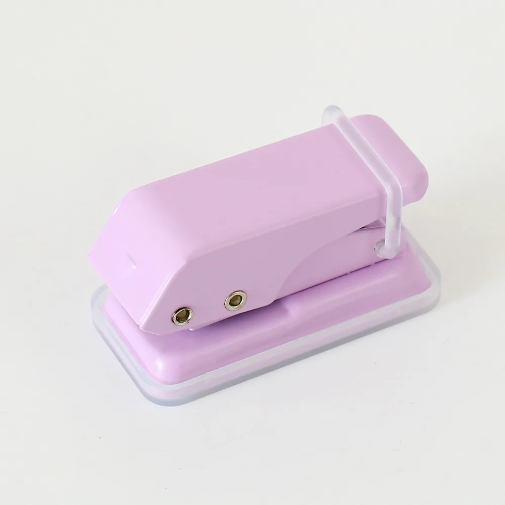 Portable DIY Crafts Single Hole Punch Punching Macaron Color Embossing Tool 1 Hole Manual Mini Paper Punch Stationery