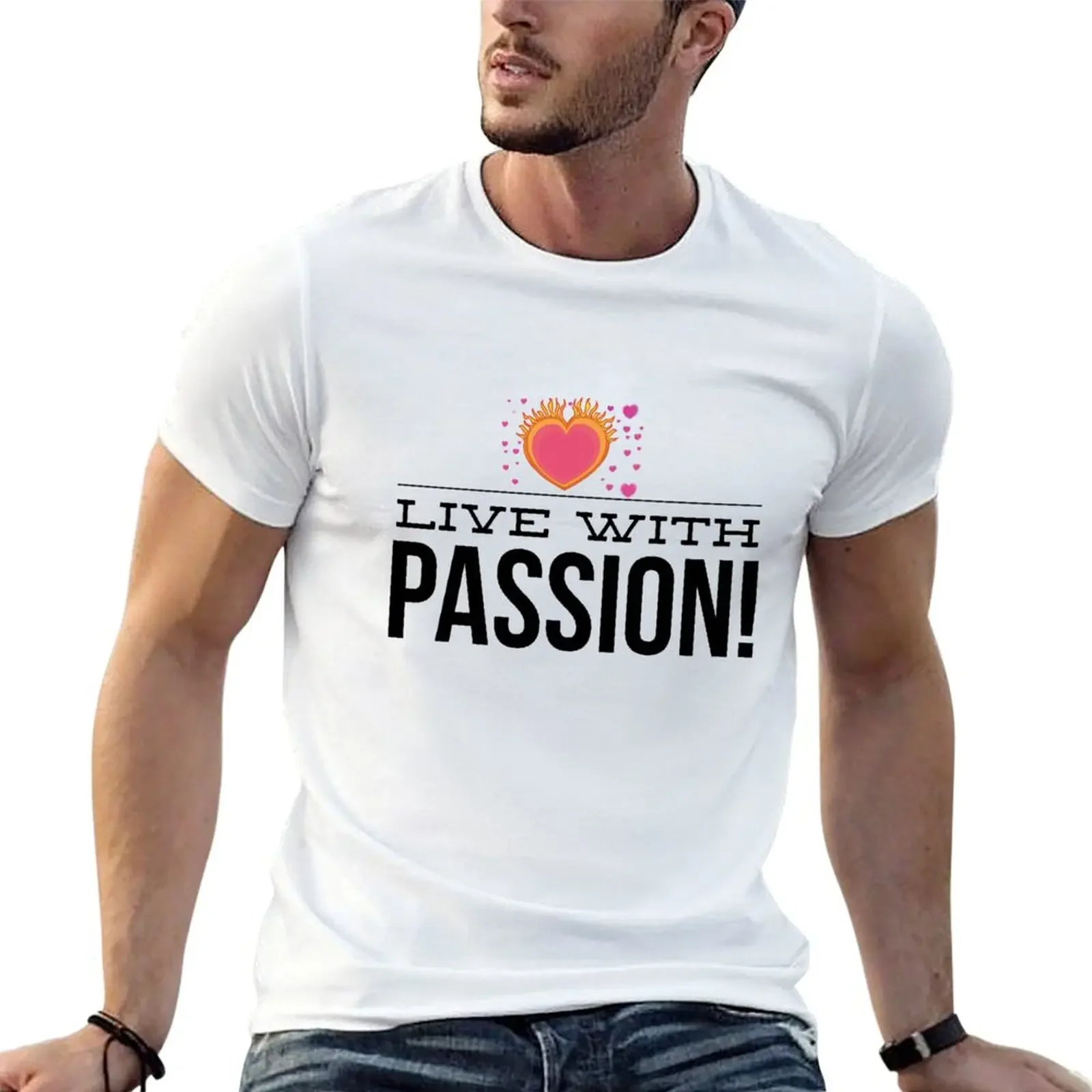 

Tony Robbins Motivation - Live With Passion T-Shirt rapper graphic tees street wear cheap stuff tshirts for men