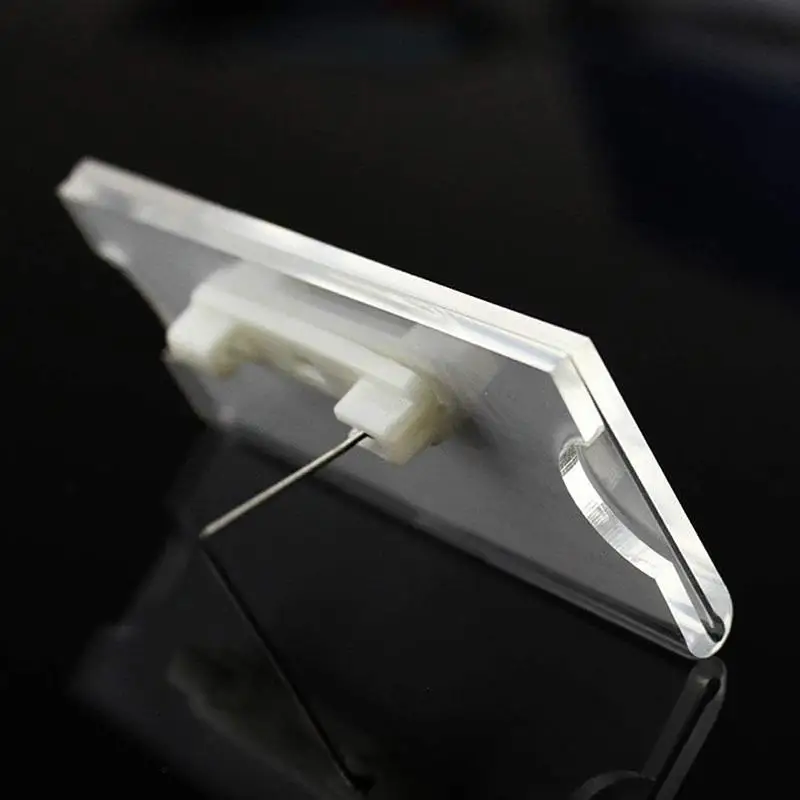 10/20/30Pcs Acrylic Name Tag Holders 70x30mm Blank Insert Badge Cards Clear Nameplate for Office School Event Identification