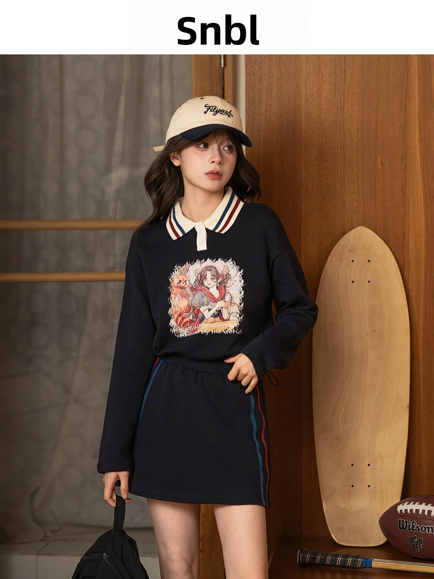 

Sweet Cool School Style Short T-Shirt Women's New Cartoon Print Loose Fashion Set Spring Season Breathable Medium Thickness A...