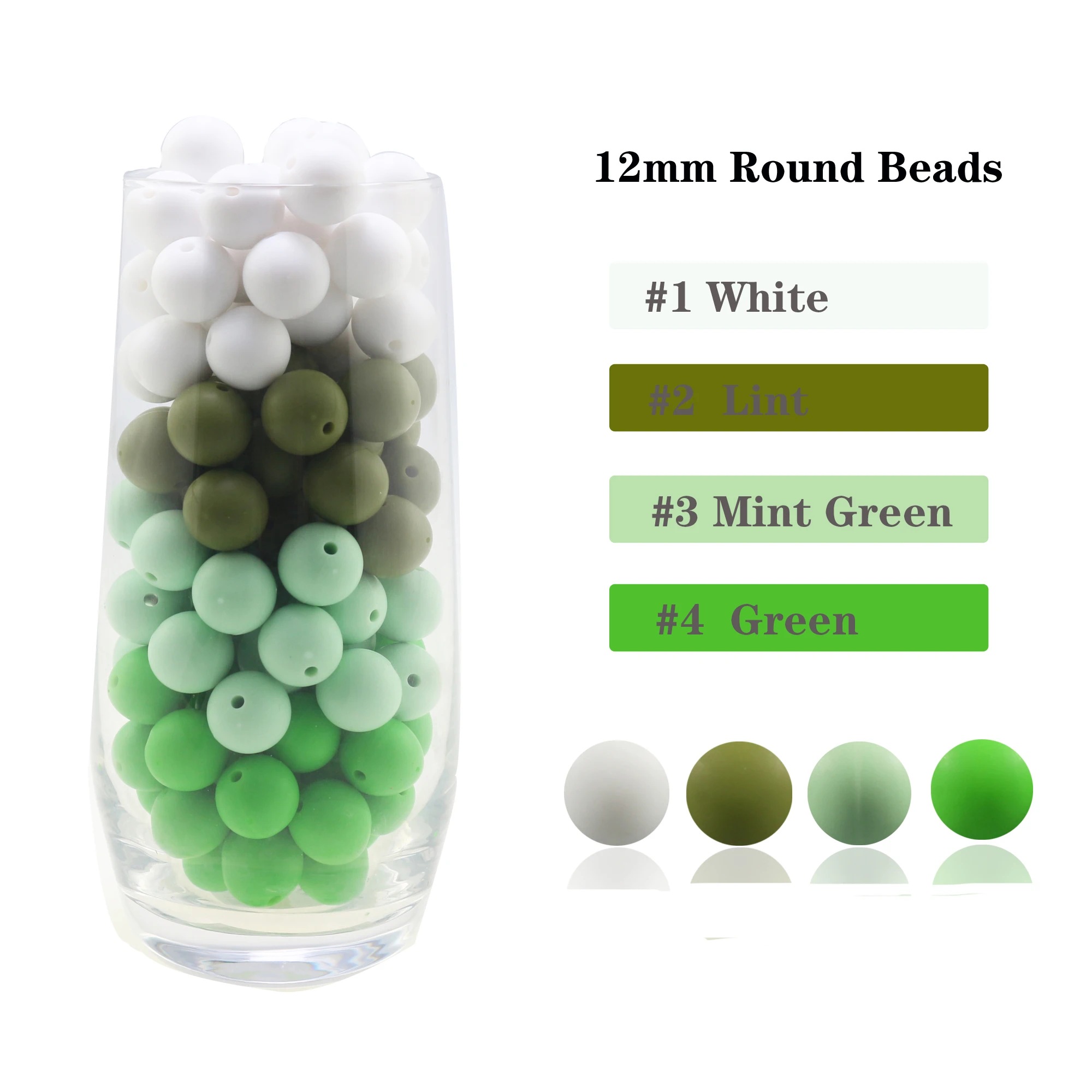 NEW 100pcs Silicone Bead 10mm/12mm/15mm/20mm Eco-friendly Sensory Teething Necklace Food Grade Mom Nursing DIY Jewelry Bracelet