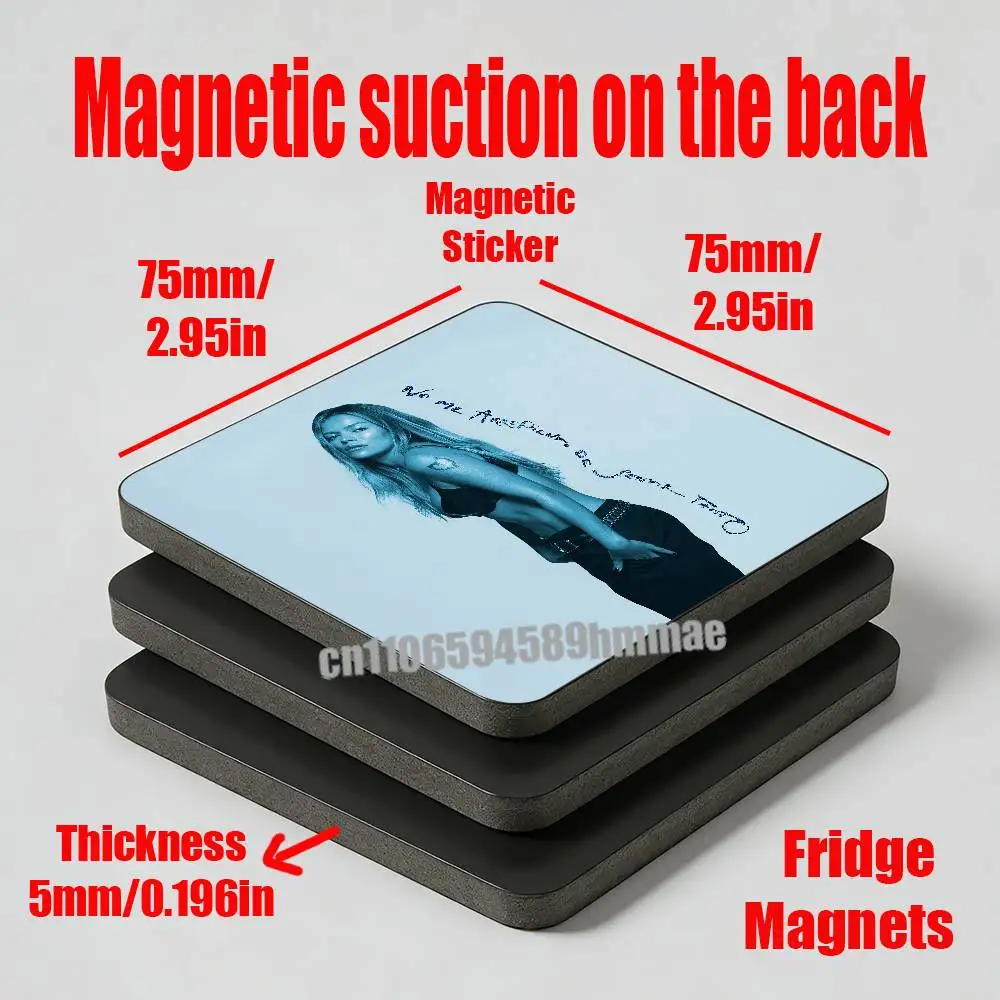 For Karol G No Me Arrepiento de Sentir Tanto Refrigerator Magnets Metal Icebox Cabinet Custom Fridge Magnetic Card Cover