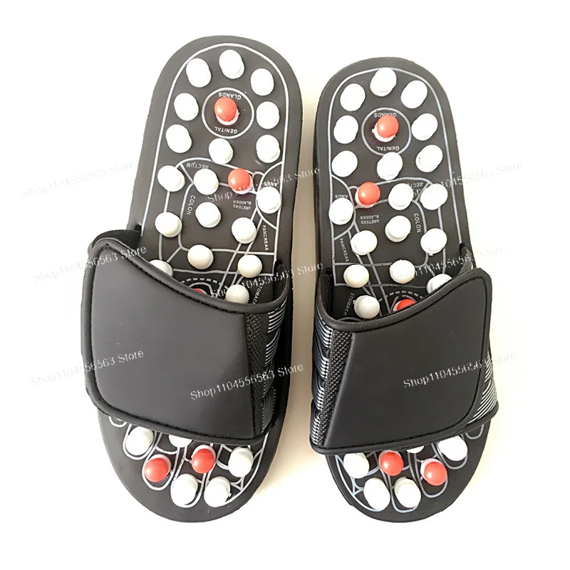 Pantofole per massaggio ai piedi con magnete rotante elastico moxibustione massaggio dei punti di agopuntura scarpe magnetiche pantofole per digitopressione per la casa