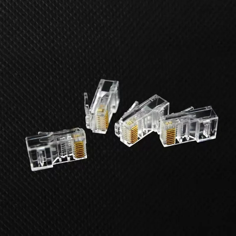 Telecom CAT5e unshielded crystal head 100pcs Datang CAT5 pure copper gold plated crystal head RJ45 network cable connector