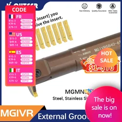 Internal Grooving Cutter Bar Cutting Tool Hole Slotting Tool Lathe MGIVR2016/2520/3125 Cutter Spring Steel Plates Other Tools
