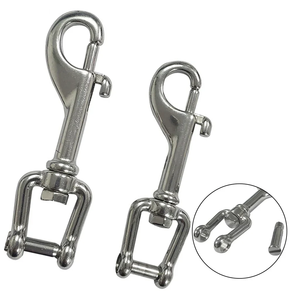 Marine 316 Stainless Steel Swivel Shackle Eye Bolt Snap Hook Scuba Diving Clip Swivel Snap Hook Metal Heavy Duty