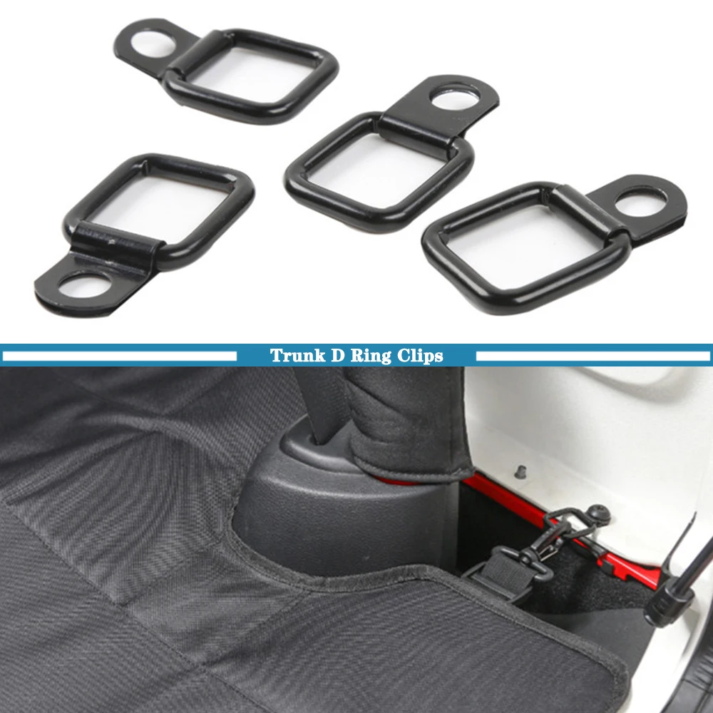 Car Trunk Cargo Tie-Down D Ring Clip Buckle Hook for Jeep Wrangler TJ JK JL Gladiator JT 1997-2023 2/4-Door Interior Accessories