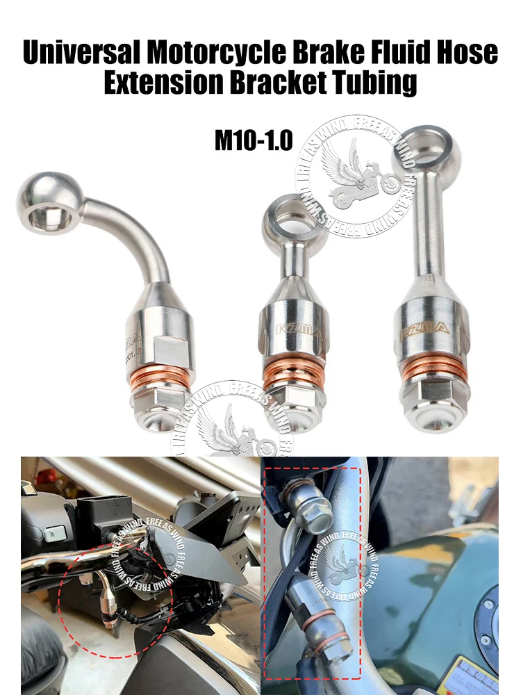 

Universal Motorcycle Brake Fluid Hose Extension Bracket Tubing M10-1.0 Hydraulic Clutch Tube Extension Joint 304 Stainless Steel