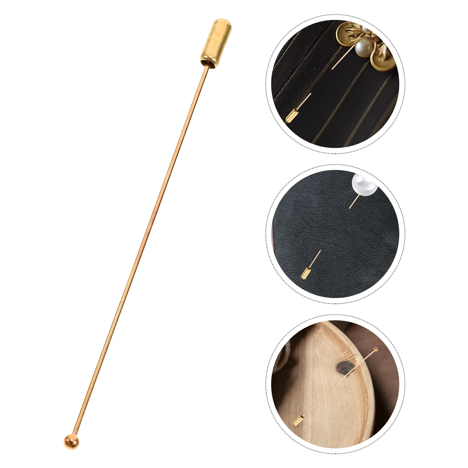 

10 Pcs Pin Stick Metal Craft Supplies Cabochon Stitch Golden Straight Pins Brooch Pins For Crafts for DIY Jewelry Making