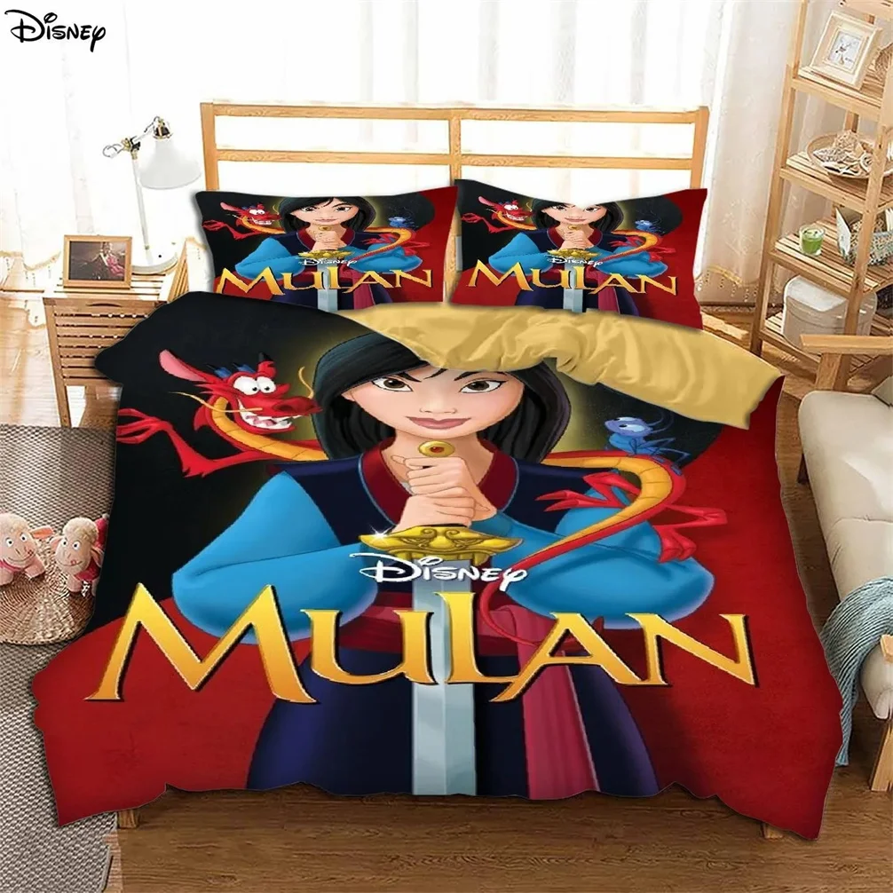 Disney Princess Mulan Bedding Set US/Europe/UK Size Duvet Covers Pillowcases for Girls Kids Quilt Cover